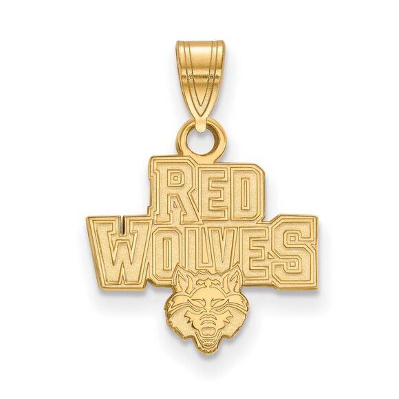 10k Yellow Gold Arkansas State Small Pendant